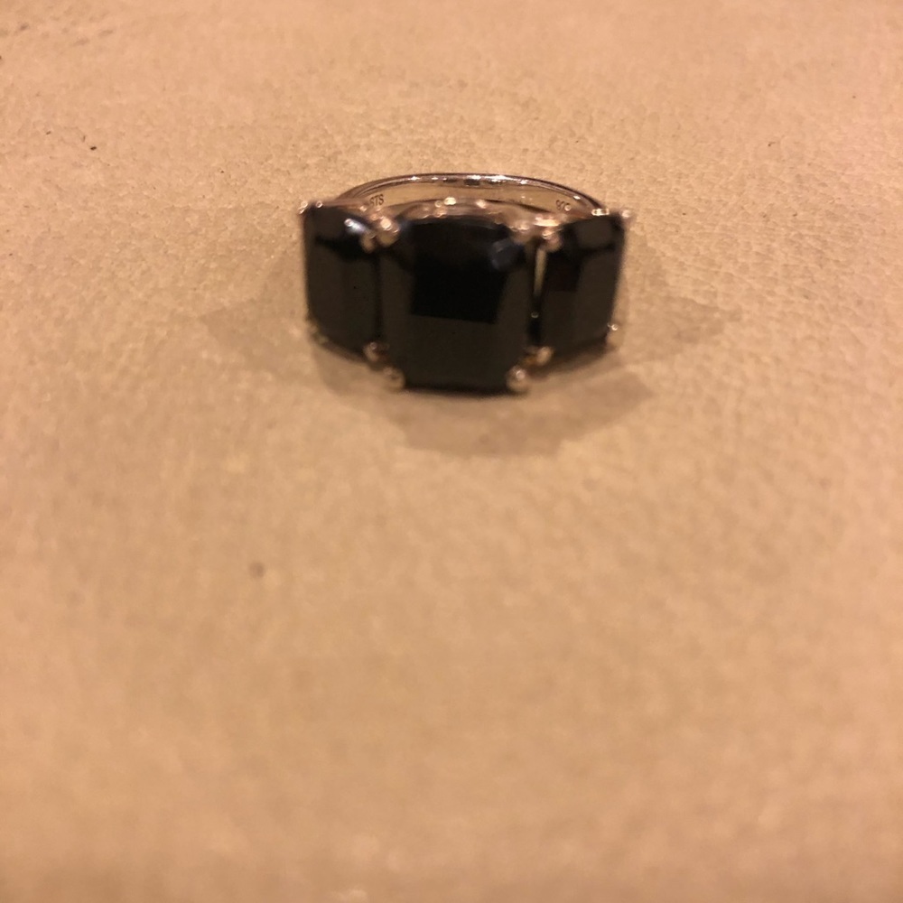 Sterling Silver (925) Black Onyx Cocktail Ring size 5.5 - Picture 5 of 9